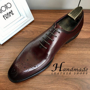 Nouvelles Chaussures Habillées Oxford Montantes en Cuir Gravé Façonnées à la Main pour Hommes, Idéales pour Costumes et Mariages (Chaussures de Marié) - Product Image 4
