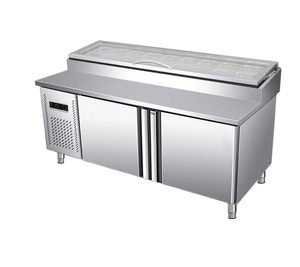 <span class=keywords><strong>Table</strong></span> de préparation professionnelle intégrée réfrigérateur-congélateur en acier inoxydable, idéale pour les pizzerias – Meilleures ventes - Product Image 3
