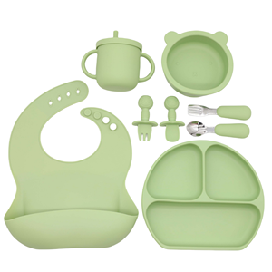 Juego de vajilla ecológica sin BPA para bebés, bonitos cuencos de silicona de grado alimenticio para niños pequeños, plato antideslizante fácil de limpiar, plato para comedor para niños - Product Image 5