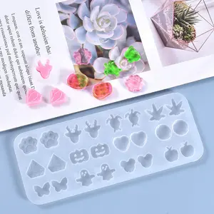 Crystal Mini Small Stud Pendant Cute Butterfly Maple Leaf Silicone Mold DIY Handmade Resin Earrings Jewelry Casting Mold