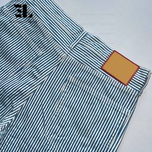 LARSUR Pantalon en denim à rayures indigo personnalisé d'usine en détresse délavé <span class=keywords><strong>Jean</strong></span> automobile Wabash Railway Railroad pour hommes - Product Image 2