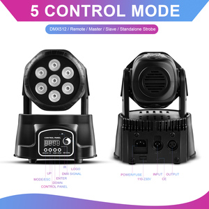 U'king Mini 7x10w <span class=keywords><strong>LED</strong></span> RGBW ánh sáng DMX DJ Disco bên câu lạc bộ chiếu sáng luzes de palco Thiết bị hiệu ứng đèn sân khấu di chuyển đầu đèn - Product Image 3