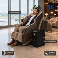 Silla de Masaje Corporal Comercial Compartida OYEAL con Funcionamiento por Monedas y Código QR, Gravedad Cero, Shiatsu, Múltiples Modos y Bolsas de Aire de Lava Salina