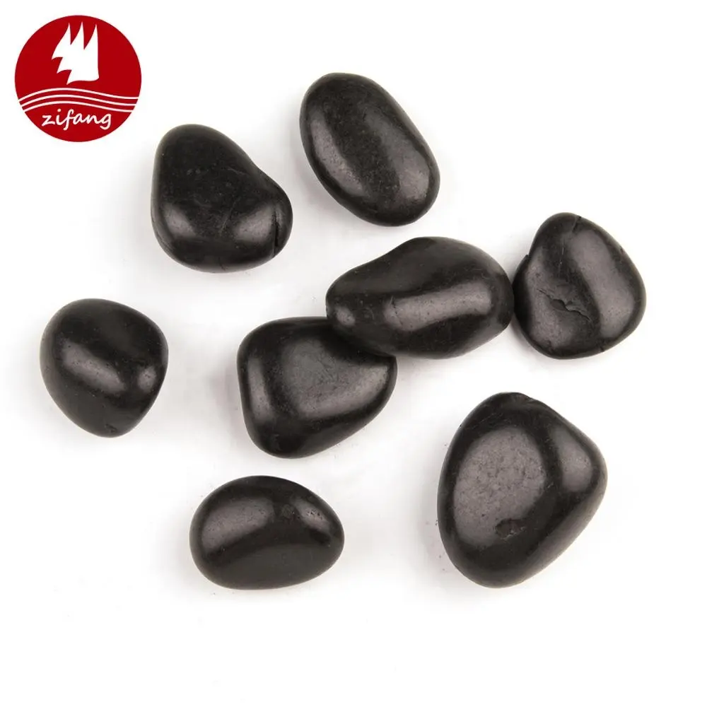 High Quality River Marble Black Pebble Stone Polished Mixed Garden Pebbles And Stones