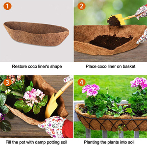Jardinière suspendue auto-arrosante en fibre de coco avec système de rétention d'humidité du sol pour la maison et le jardin - Product Image 5