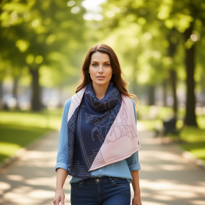 Pañuelo Cuadrado Grande Brocado 110*110CM 80G con Estampado de Caballo para Uso en Moda - Product Image 1