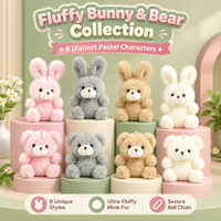 Mini porte-clés lapin mignon, ours en peluche doux, jouets de type animal en peluche, breloque de sac, pendentif de sac à dos pour enfants, filles, étudiants, cadeaux