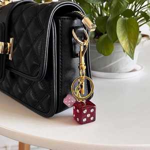 Creative and Fashionable pink Dice Keychains Student Ladies' <b>Bags</b> Gift Pendants Car <b>Key</b> Chains - Product Image 5
