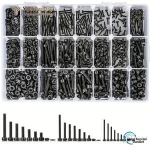 Pernos hexagonales de acero con acabado óxido negro con tuercas, clase 8.8, rosca UNC, tipo brida, sujetadores, 2 tuercas por perno - Product Image 4