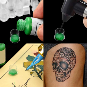 500 Vasos Desechables para Tinta de Tatuaje, Vasos de Plástico para Pigmento, para Maquillaje Permanente, Microblading, Uso Profesional en Estudio de Tatuajes - Product Image 6