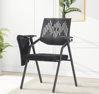 Vente en gros Chaise d'entraînement ergonomique ventilée avec accoudoirs réglables et coussin orange pour salle de formation Salle de conférence