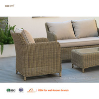 BHR Villa Farmhaus PE-Rattan Modulares Garten-Sofa-Set Outdoor-Möbel Hochwertig und Langlebig