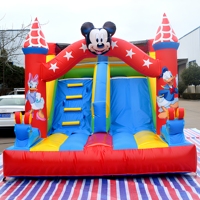 Vente flash - Château gonflable écologique - Combo de château gonflable avec une capacité de 480 kg et des dimensions de 3,5 x 5 x 4 m pour les enfants