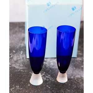 Flûtes en cristal soufflé Carlo Moretti, six gobelets bleus de luxe, verres à vin créatifs réutilisables, coffret cadeau pour bar, personnalisation - Product Image 4