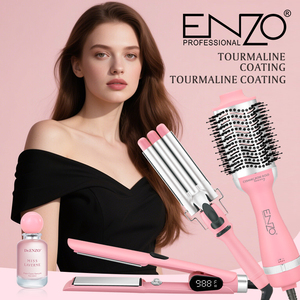 <span class=keywords><strong>ENZO</strong></span> EN-5611 Kit di Styling per Salone di Bellezza 4 in 1: Piastra per Capelli, Ferro Arricciacapelli a Tre Bacchette, Spazzola Asciugacapelli ad Aria Calda Tutto in Uno - Product Image 2