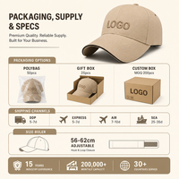 Op maat gemaakte logo klassieke kaki katoenen twill baseballcap 6 panelen verstelbaar geborduurd unisex pet groothandel OEM lage minimale bestelhoeveelheid