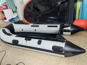 10.83 ft dinghy סירה מתנפחת רצפה אלומיניום למבוגרים רפסודות אגמים מים אלומיניום משורים משאבת אוויר לשאת שקית לסחף - Product Image 5