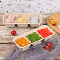 Boîte alimentaire rectangulaire biodégradable en bagasse, conteneur jetable en pulpe de canne à sucre pour plats à emporter et restaurants
