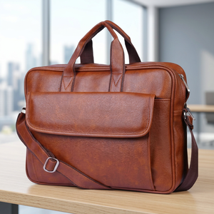Sac à ordinateur portable multifonctionnel en cuir PU Liviya modèle 147, organiseur/agenda, logo personnalisé en relief, promotionnel - Product Image 3