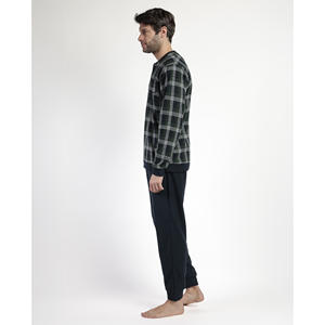 ADMAS MAGNIFIC Pijama de manga larga para hombre con tela verde esmeralda Cómodo y elegante - Product Image 3