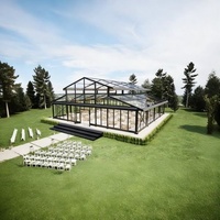 Tente de réception de luxe en aluminium noir pour événements, jardins et orangeries