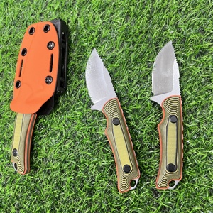 Coltello <span class=keywords><strong>a</strong></span> lama fissa in acciaio 440C <span class=keywords><strong>di</strong></span> alta gamma, straordinario coltello da campeggio resistente con manico in G10 e fodero Kydex - Product Image 1