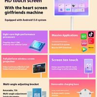 Televisor Inteligente Portátil de 27 Pulgadas, 1080p HD, Inalámbrico, con Ruedas, Pantalla Táctil, para Interiores/Exteriores, Android, Animación, Centro Comercial, Superventas