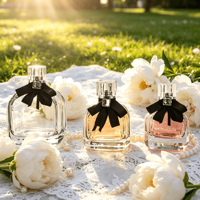 En stock – Flacons de parfum carrés vides de 30 ml, 50 ml, 100 ml, style romantique parisien, portables, personnalisables, en cristal, de luxe avec emballage boîte