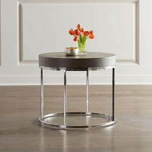 Mesa Auxiliar Pequeña Puruo Plateada y Dorada, Económica, para Sofá, con Marco de Acero Inoxidable y Tapa de Mármol, para Sala de Estar - Product Image 1