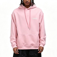 Sweat-shirt unisexe d'hiver rose brodé, coupe oversize, à manches longues et épaules tombantes, style streetwear personnalisé