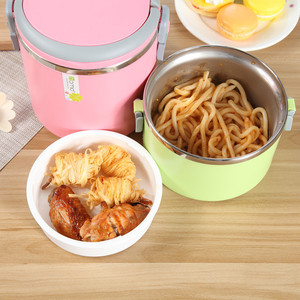 Stainless Steel Lunch <b>Box</b> Cylinder Seal Lid Pink Green Blue Color Bento <b>Box</b> For Meal Storage - Product Image 4