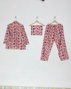 Super Solde : Ensemble de Pyjama Minimaliste Ethnique pour Femme, Imprimé à la Main, Prix de Gros - Product Image 3