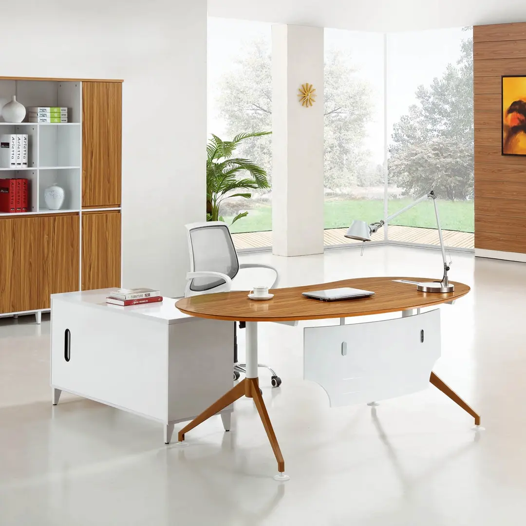 Gestion de meubles vip en bois, bureau d'écriture de coin en forme de l, 1 pièce, moderne, bureau couleur or, création de bureau