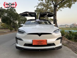 Nuovo Paraurti Anteriore Tesla Model X Plaid 2021-2023 Stile CMS Ultra Leggero con Fori per Scarico, Kit Labbro Anteriore Bolt-On - Product Image 3