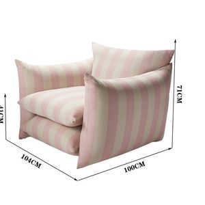 Fauteuil rayé rouge et blanc pour salon et balcon, chaise design avec motif artistique, idéal pour enfant - Product Image 5