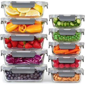 Airtight BPA Free Plastic Food Storage Containers with Lids-Durable Modern Sets for <b>Kitchen</b> Bathroom Garage Tools & Cleaning Use - Product Image 1