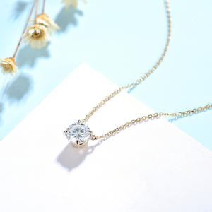 KUOLOLIT HK – collier en or rose 10K pour femmes, diamant Moissanite naturel, pendentif de fiançailles, bijoux fins - Product Image 5