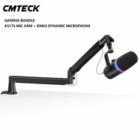 Ensemble de microphones de jeu CMTECK : microphone dynamique DM65 + bras de microphone discret AS17S