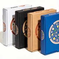 Boîte à pizza en papier jetable, impression de logo personnalisée, résistante, triple couche, ondulée, plusieurs tailles (6-18 pouces), prix bas, vente en gros
