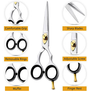 กรรไกรตัดผมมืออาชีพเรดเบลด 6 นิ้ว สแตนเลส 440C กรรไกรเสริมสวยสำหรับคนถนัดขวา - Product Image 3