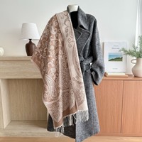 Nouveau style de luxe, châle en polyester jacquard cachemire motif cachemire, 180 cm, pour femme, idéal pour les vacances, avec logo personnalisé