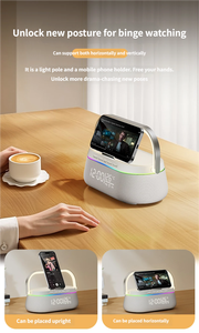 Chargeur sans fil intelligent multifonction 15W Réveil Affichage <span class=keywords><strong>de</strong></span> la température Support <span class=keywords><strong>de</strong></span> téléphone Portable <span class=keywords><strong>Haut</strong></span>-parleur Bluetooth sans fil 10W - Product Image 3