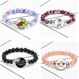 <strong>Autism</strong> <strong>Awareness</strong> Adjustable Crystal Beads Bracelet for Kids Free Shipping Puzzle <strong>Charm</strong> Fashion Gift - Product Image 2