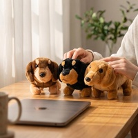Peluche Teckel Réaliste, Adorable Décoration Chien, Poupée Anti-Stress pour Enfants, Matière Polyester, Unisexe, Coton PP, 31-50cm