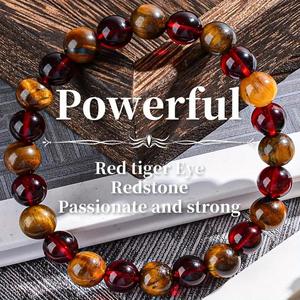 Bracelets en pierres naturelles tendance en gros, perles de 8 mm, mode, <span class=keywords><strong>luxe</strong></span>, haute qualité, breloque croix en pierres de guérison pour hommes - Product Image 6