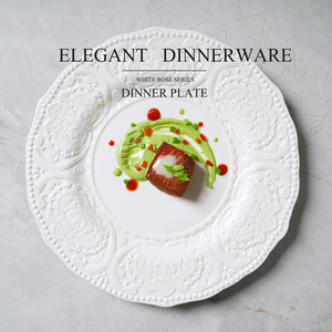 <span class=keywords><strong>Vaisselle</strong></span> en porcelaine, assiette blanche, en céramique et gaufré, style <span class=keywords><strong>Baroque</strong></span>, <span class=keywords><strong>vaisselle</strong></span>, offre spéciale, - Product Image 1
