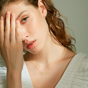 Collar con Colgante de Horóscopo de Acero Inoxidable Chapado en Oro de 18k, Joyería Zodiacal de Moda, Regalo de Cumpleaños con Cristal para Chicas - Product Image 3