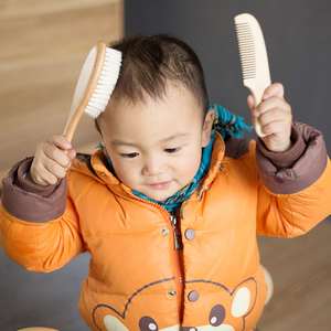 Commercio all'ingrosso personalizzato Logo vendita calda di bambù spazzola per capelli di capra Set di pennelli per bambini - Product Image 5