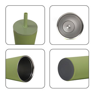 2026 Reusable Plastic Tumbler with <b>Straw</b> Wholesale Custom Logo Double Wall Matte Coffee Cup Matte Lid Cold <b>Drink</b> <b>Bottle</b> 24oz - Product Image 4