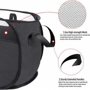 Panier à linge pliable avec poignées robustes, conception pliable facile à ouvrir, idéal pour les dortoirs universitaires, les chambres d'enfants, les voyages et le rangement - Product Image 4